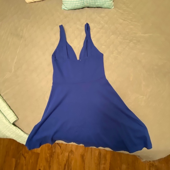 Deep Vneck Royal blue mini dress. - Picture 2 of 4